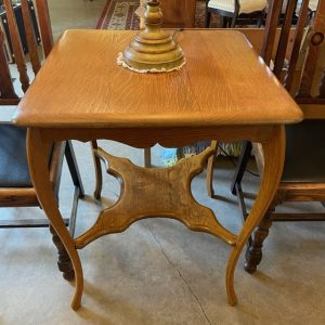 Golden oak parlour table.